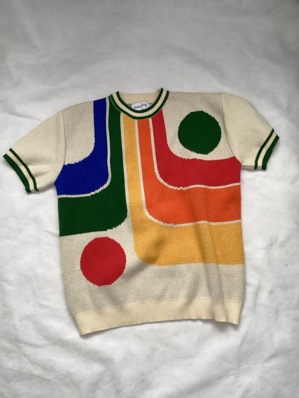 OxKnit Retro Jacquard Knit Sweater, Size XL